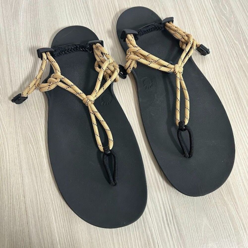 Xero Shoes Genesis Barefoot Sandals Mens 11 Black Rope Open Wide Toe